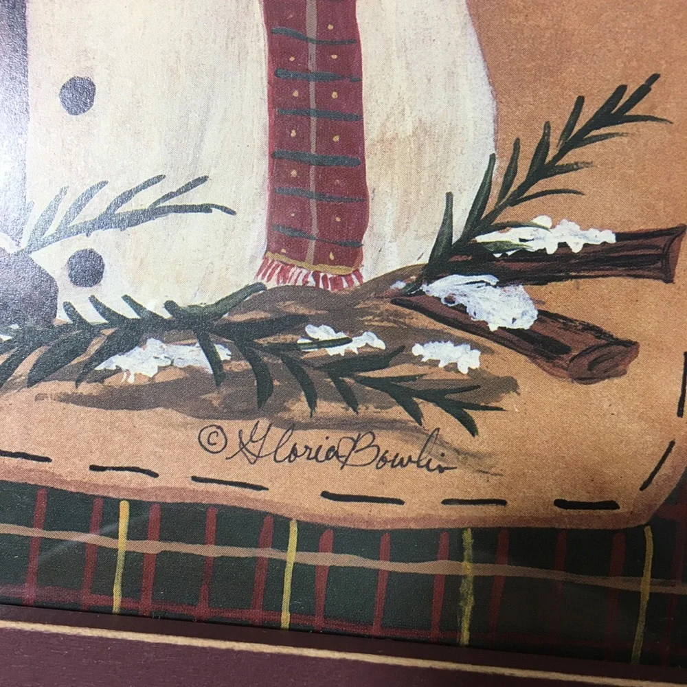 Rustic‎ Snowman Winter Garden Scene Picture